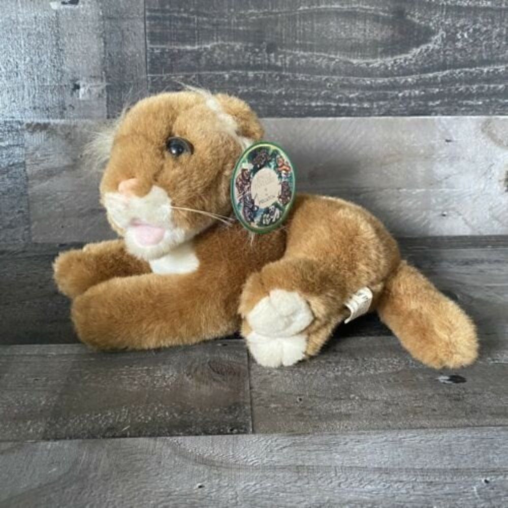Kellytoy Jungle Fantasies Lion Plush Stuffed Animal Tan White Lovingly Yours 11"